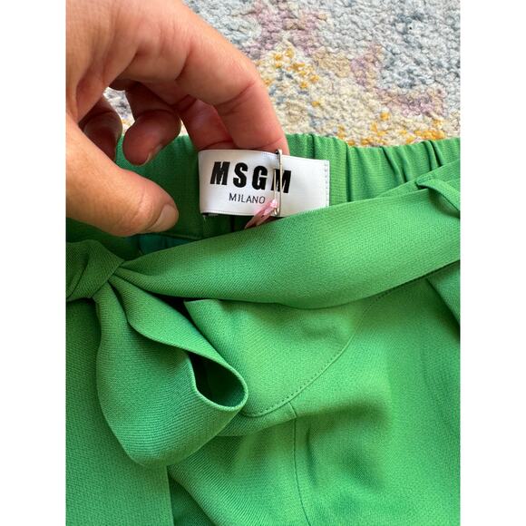 MSGM Green Paperbag Belted Trousers Joggers - Picture 11 of 13